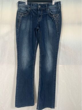 Silver Jeans Co Suki Mid Rise Bootcut Jeans Embellished Women's Size 30